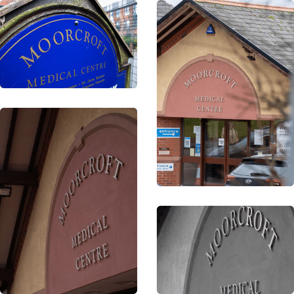 Photo montage of Moorcroft Medical Centre Building